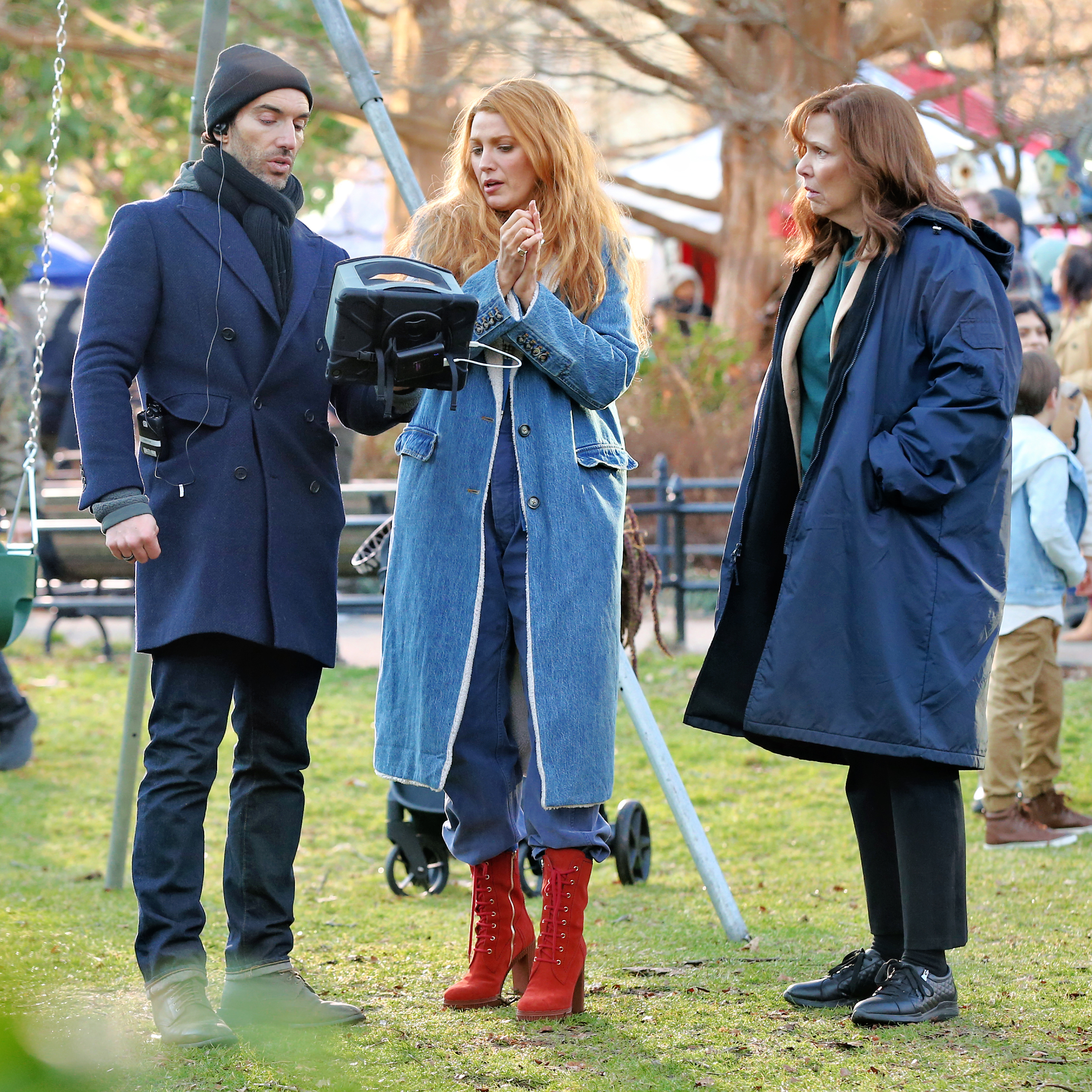 Blake Lively and Justin Baldoni filming "it ends with us."