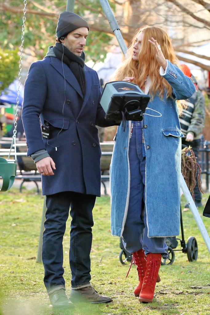 Blake Lively and Justin Baldoni filming "it ends with us."
