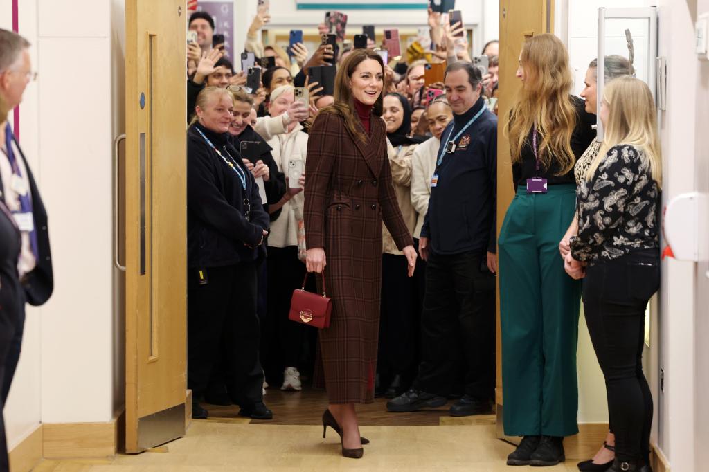 Kate Middleton visiting patients at the Royal Marsden Hospital in London on Jan. 14. 