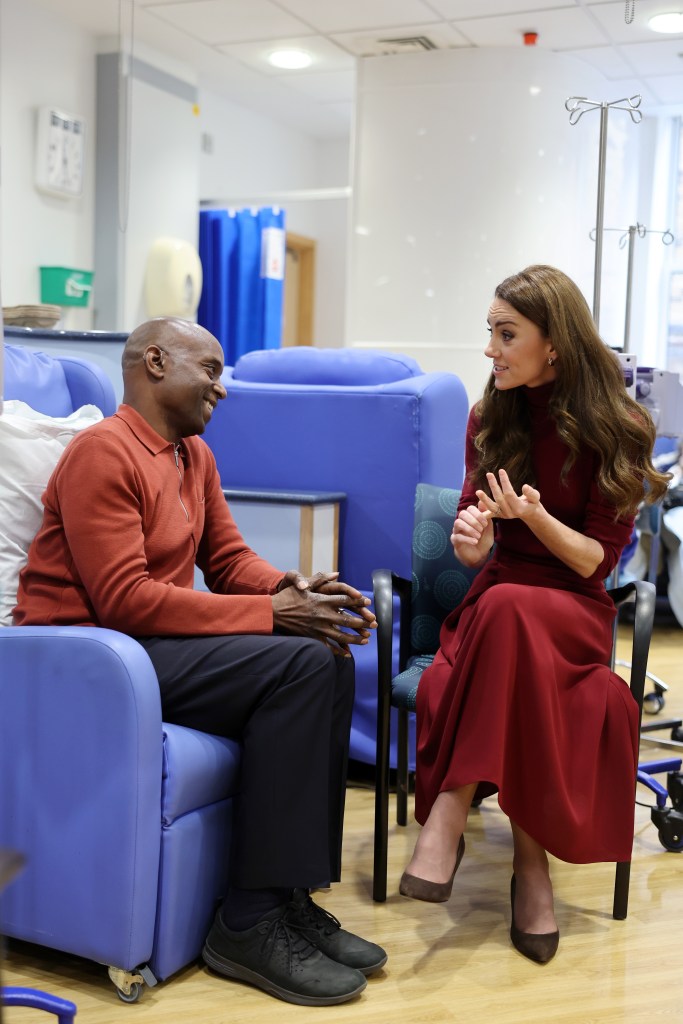 Kate Middleton visiting patients at the Royal Marsden Hospital in London on Jan. 14. 