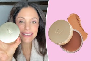 Bethenny Frankel with inset of the No7 Cream Bronzer