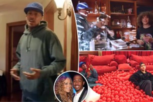 Nick Cannon split with him and Moroccan and Monroe and his ball pit with an inset of him and Mariah Carey.