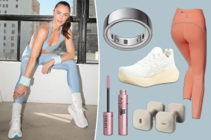 Megan Roup with insets of wellness products