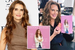 Brooke Shields with an inset of her book