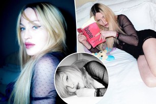 Madonna's youthful look in a little black dress