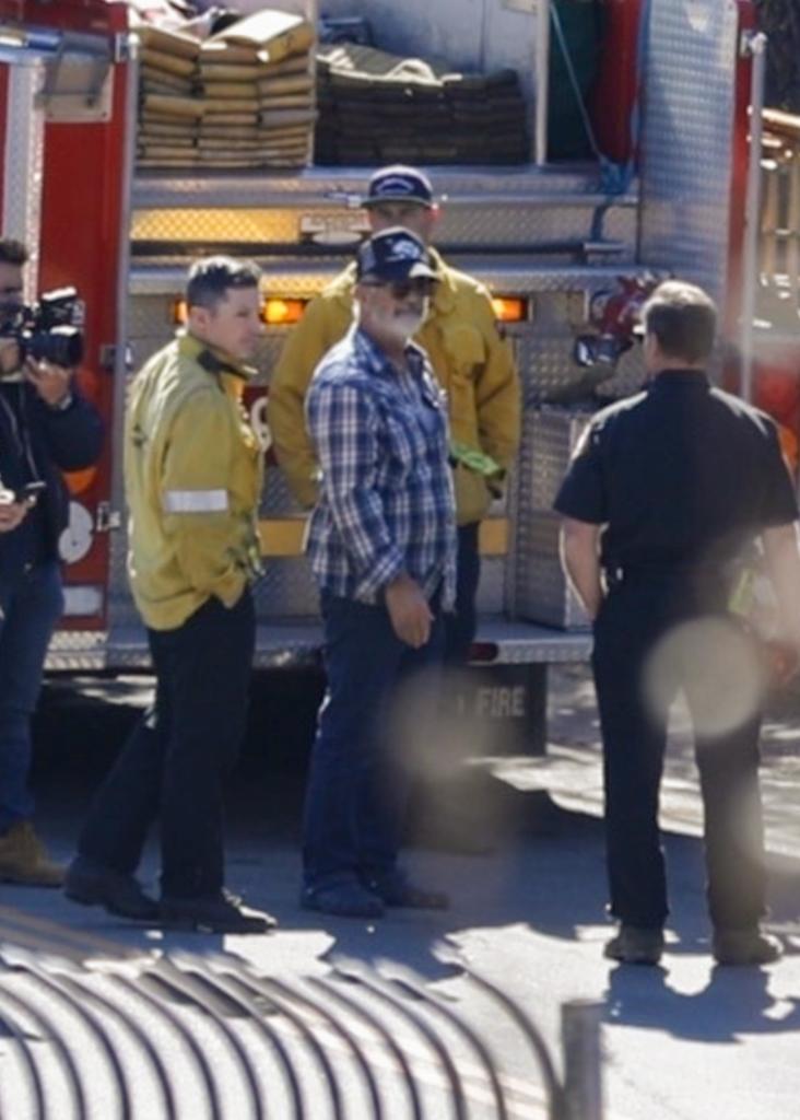 Mel Gibson visiting his Malibu, Calif., mansion that was destroyed in the Palisades wildfires on Jan. 15.  