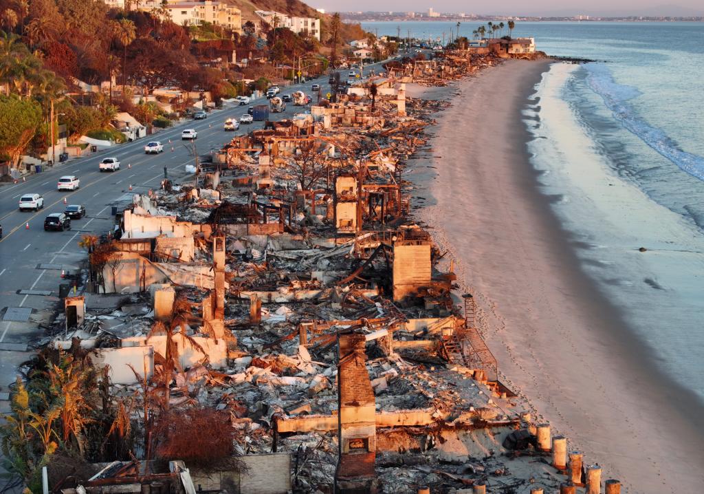 Malibu after the wildfires in January 2025