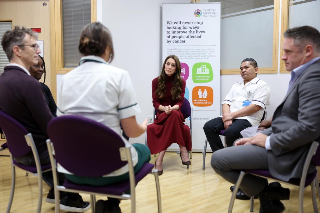 Kate Middleton visiting patients at the Royal Marsden Hospital in London on Jan. 14. 