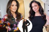 A photo split of Kyle Richards, Bethenny Frankel and a black pajama set