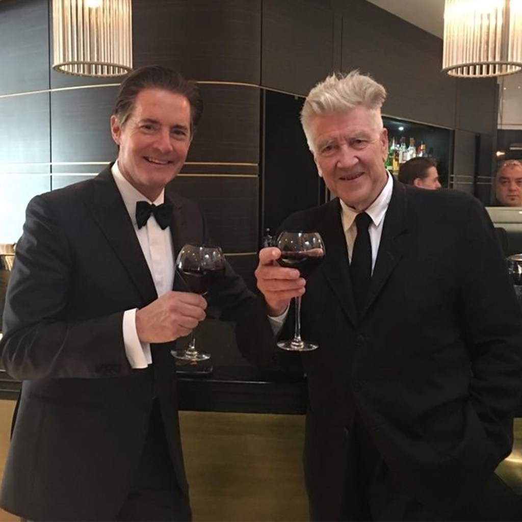 Kyle MacLachlan and David Lynch pose together.