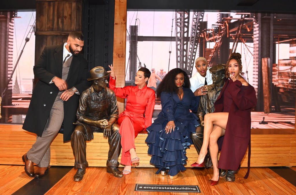 Meagan Good and the cast of "Harlem" get silly at the Empire State Building in NYC.