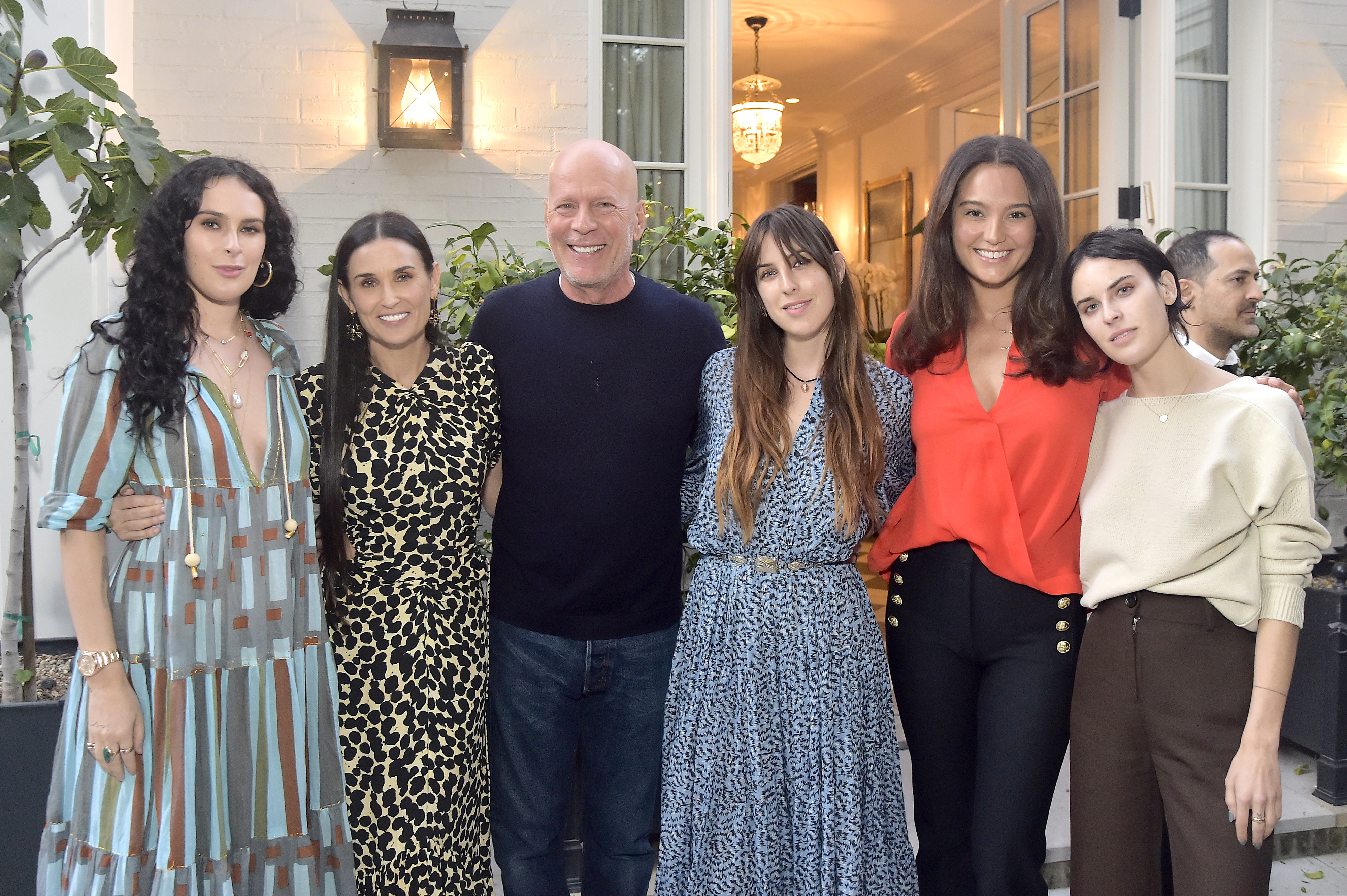Rumer Willis, Demi Moore, Bruce Willis, Scout Willis, Emma Heming and Tallulah Willis in LA in September 2019